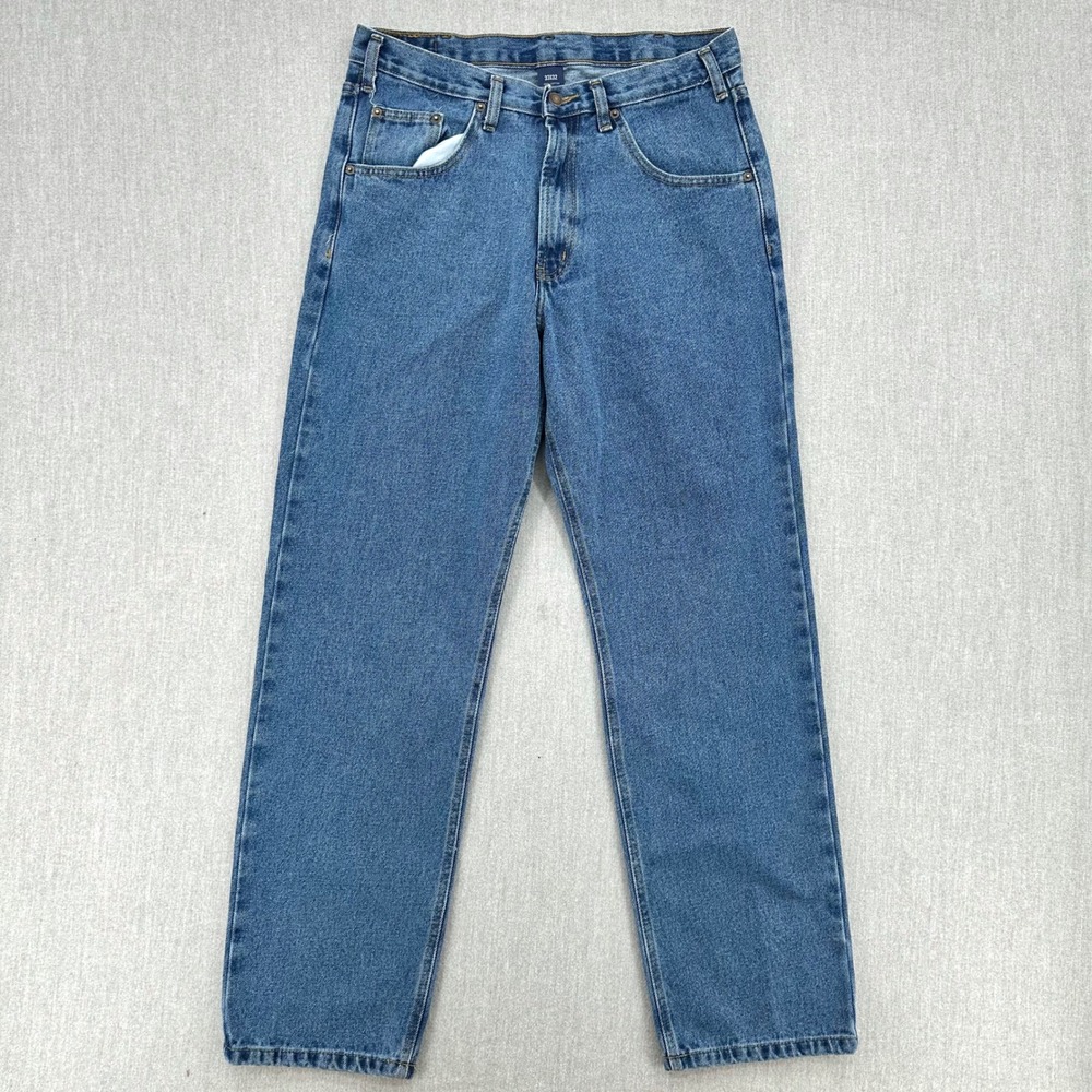 Full Blue Jeans Mens 33x32 Straight Leg Denim Blue Medium Wash Classic Fit‎ Y2K